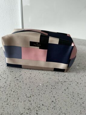 kate spade Colorblock Cosmetic Pouch in Navy, Pink, Cream